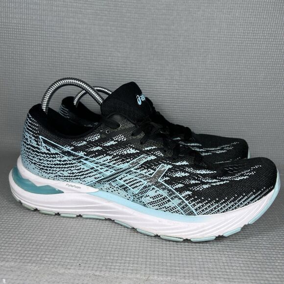 ASICS GEL-STRATUS 3 Knit Women's Sz 11 Running Gym Shoes Athleisure Black Teal - Picture 2 of 11